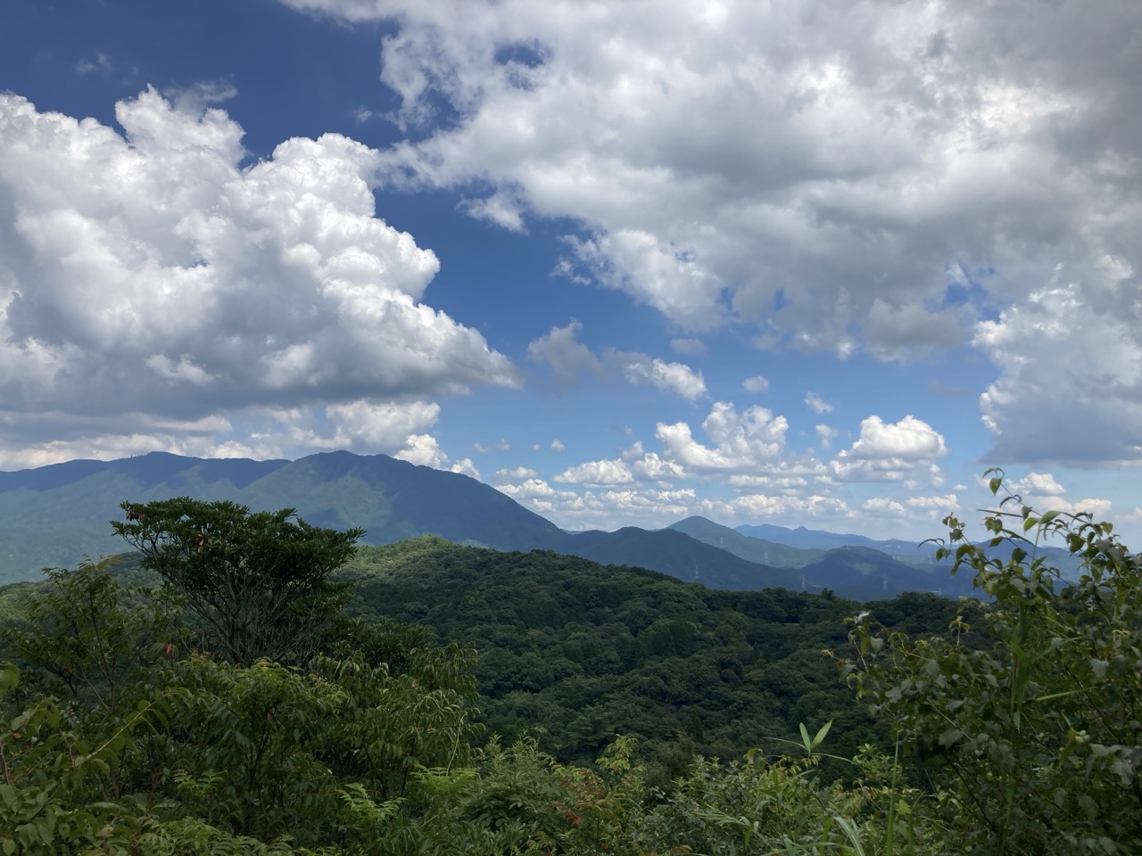 尾根道から眺める山々
